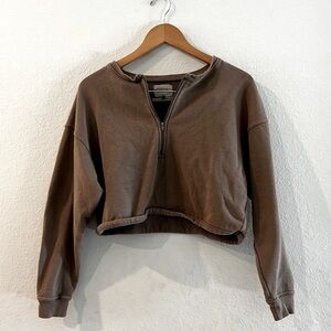 Brown urban outfitters cropped sweatshirt